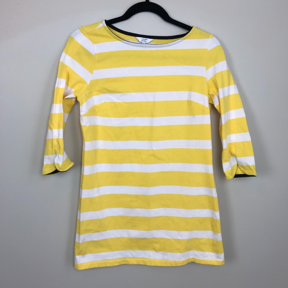 Crown & Ivy | Stripe Yellow T-Shirt Dress